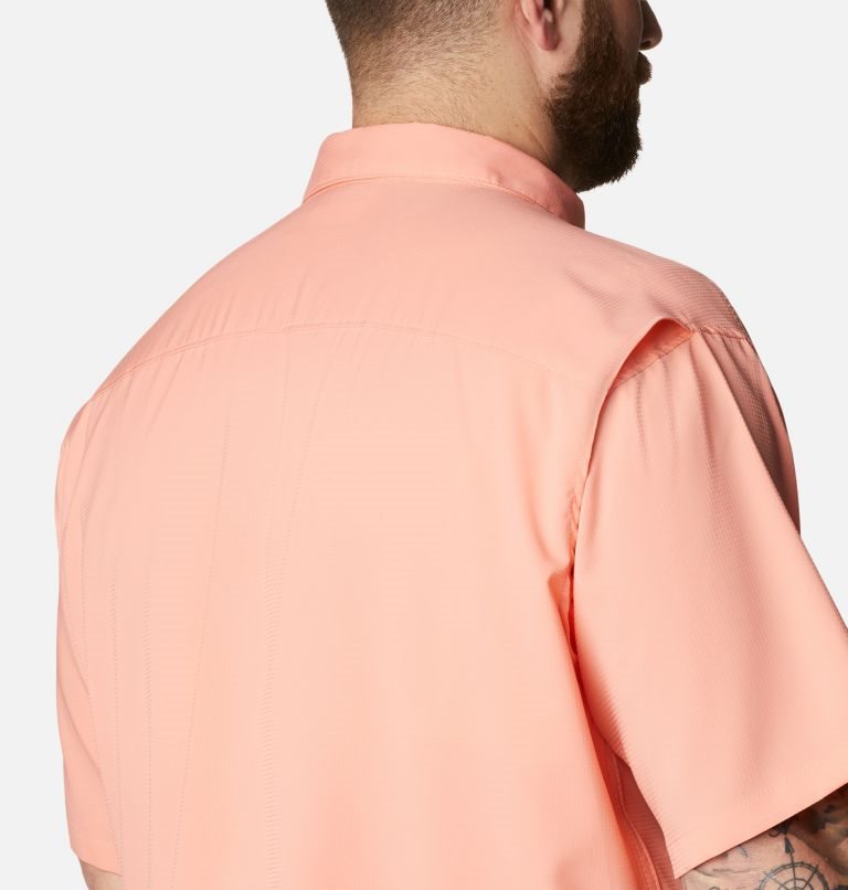 Men's Columbia Utilizer II Solid Short Sleeve Shirts Coral | Plus Size CA-TL485
